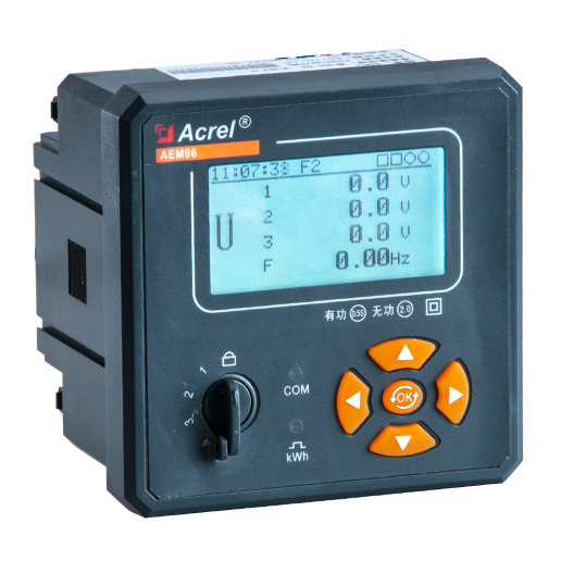 Acrel 安科瑞多功能電表AEM96嵌入式柜門安裝88*88mm開孔，標配諧波計量功能