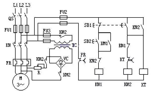 電動機能耗制動控制電路的原理圖